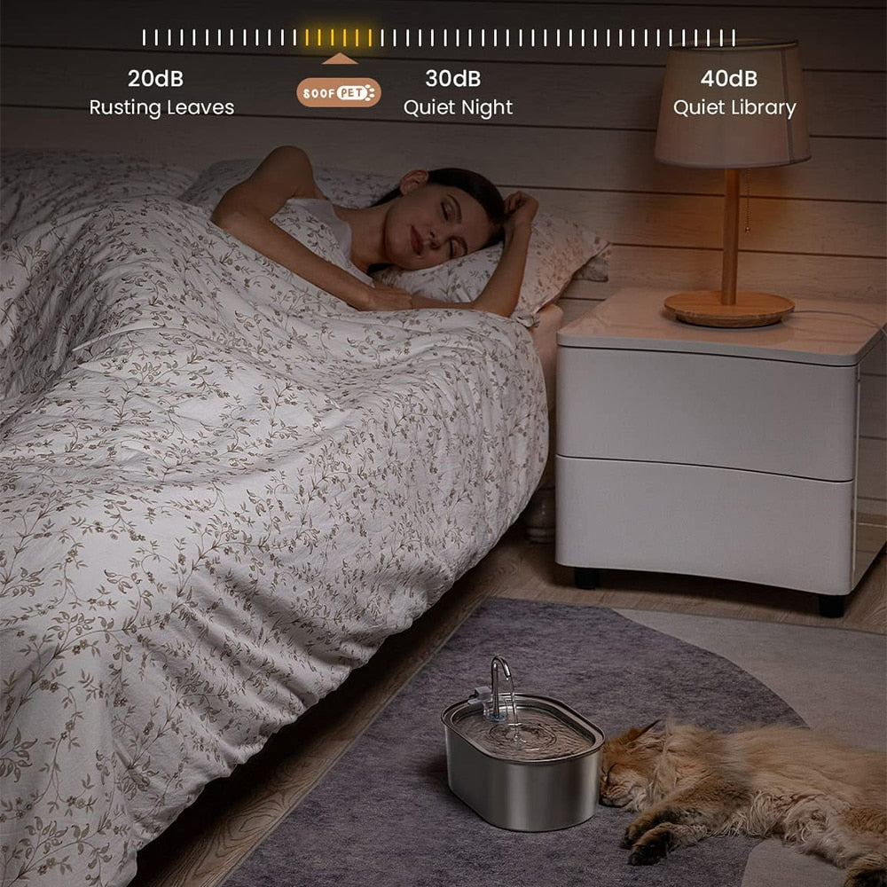 3.2L Stainless Steel Pet Automatic Water Fountain with Motion Sensor