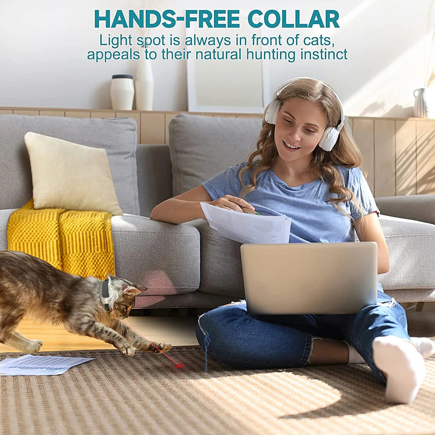 USB Rechargeable Cat Laser Collar Interactive Toy